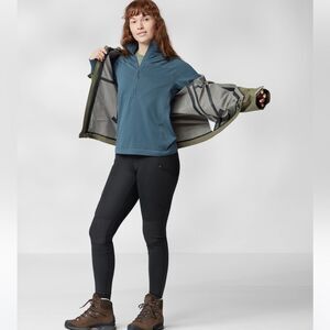 Fjallraven Abisko lite half zip fleece quarter zip Blue Women's Pullover XS EUC